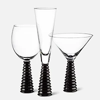 Stack Base Champagne Flute - Black - 6 oz
