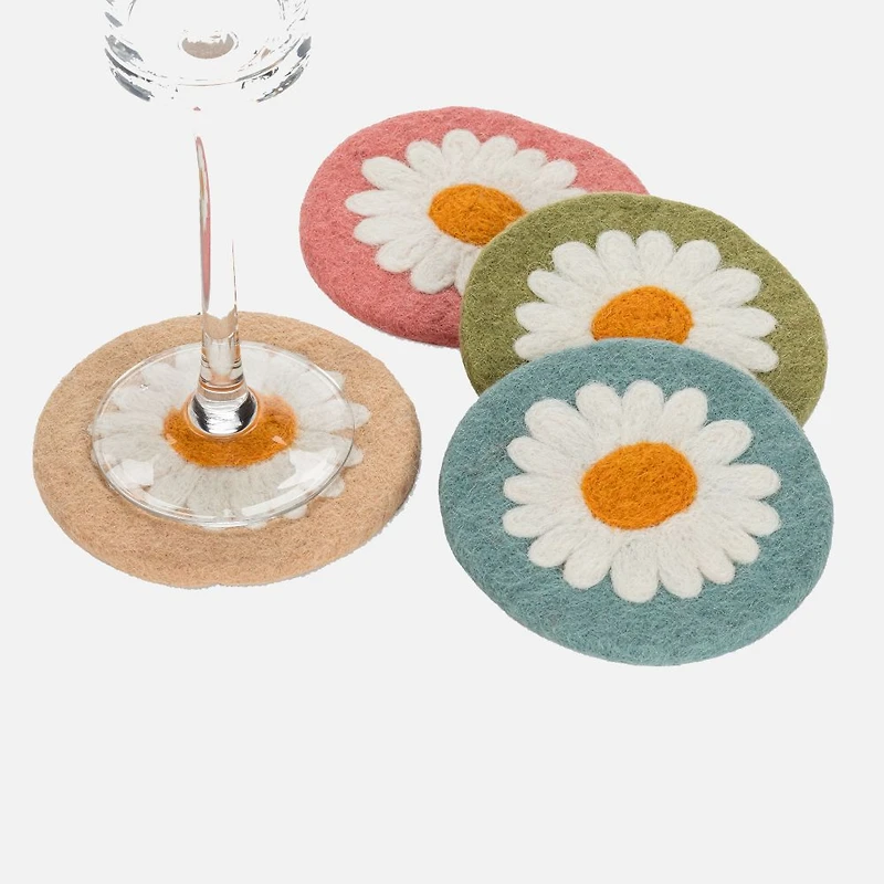 Abbott Daisy Coasters, 4 inches 