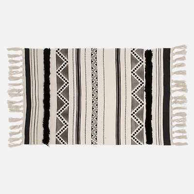 Accent Rug, Aztec printed - Black / Natural