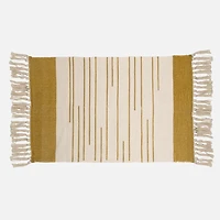 Accent Rug, Stripe with Fringe - Ocher / Natural