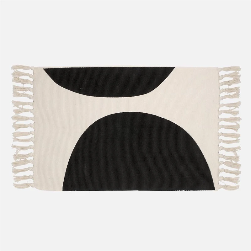 Tapis à motif demi cercle -Naturel/Noir