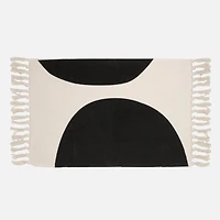Tapis à motif demi cercle -Naturel/Noir