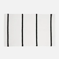 Accent Rug, Weaved Stripe Motif - White / Black