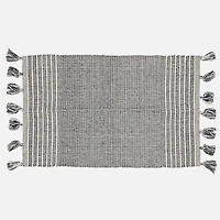 Accent Rug, Stripe Motif with Tassel - Grey