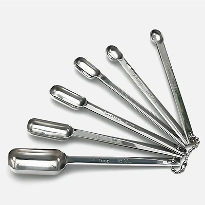 Long Rectangular Head Spice Jar Measuring Spoon, Set of 6