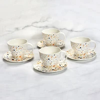Espresso Cups and Saucers, Set of 4