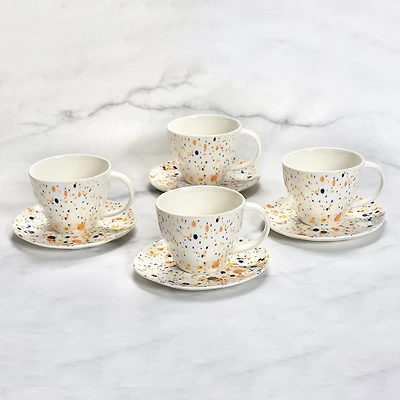 Cappuccino Cups and Saucers, Set of 4