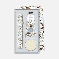 Hand Cream, Nail File and 25 g Soap Gift Set - Cotton Flower