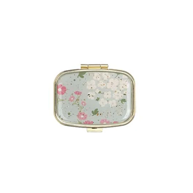 Pocket Pillbox With Floral Design - Assorted