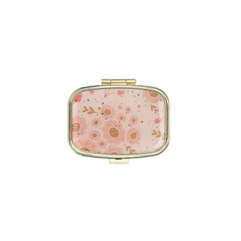 Pocket Pillbox With Floral Design - Assorted