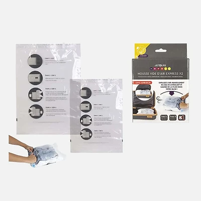 Sacs de rangement sous vide à enrouler, ensemble de 2