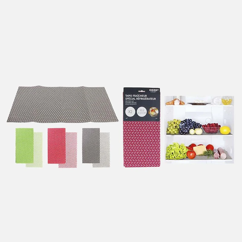 Tapis fraîcheur pour réfrigérateur, ensemble de 2 - Assorti