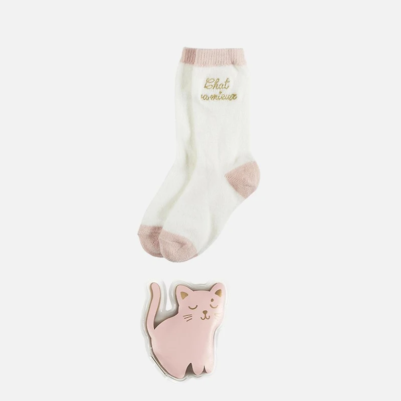 Socks and Reusable Hand Warmer Duo - Assorted