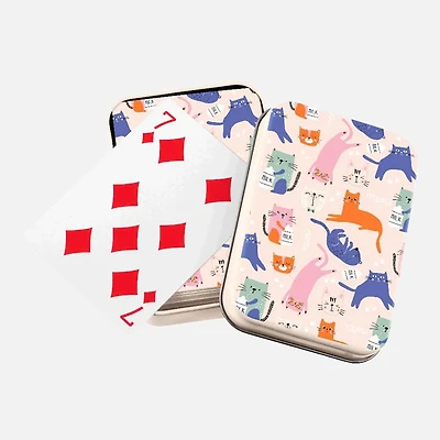 Playing Card with metal box - Cats
