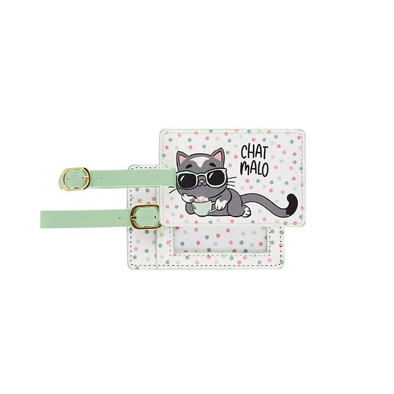Porte étiquette bagage Chat - assorti
