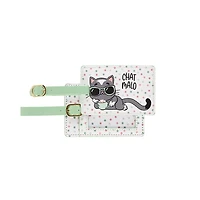 Porte étiquette bagage Chat - assorti