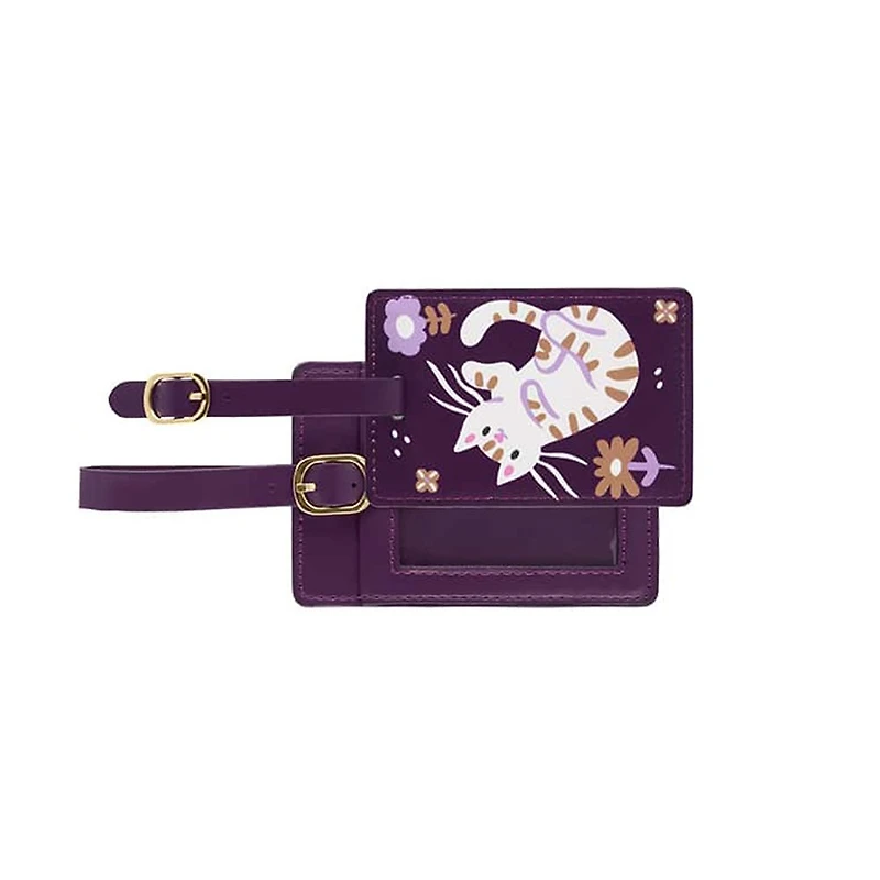 Porte étiquette bagage Chat - assorti
