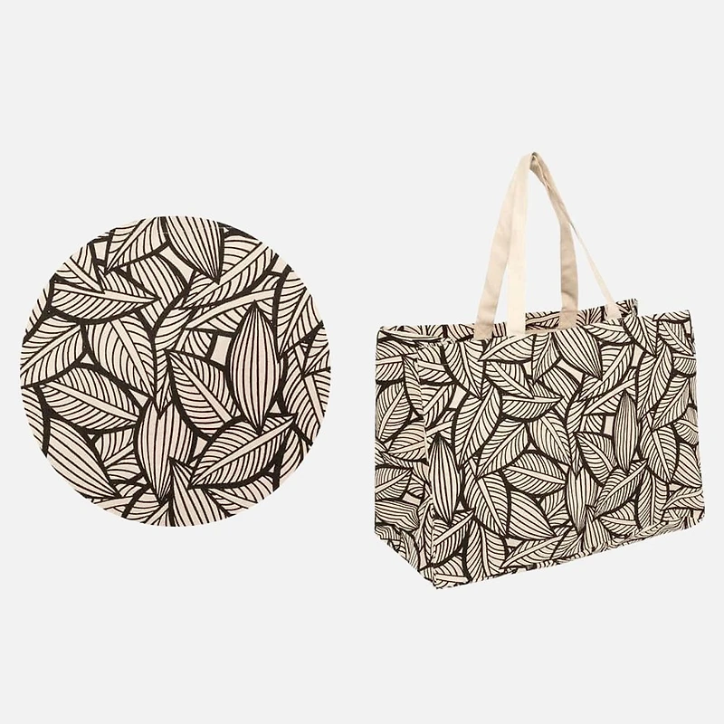 Cabas en coton Feuilles
