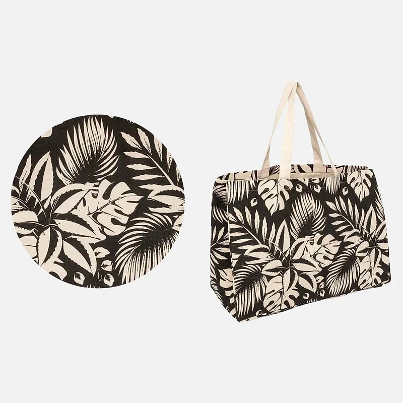 Cabas en coton motif jungle