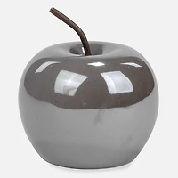 Decor Grey Ceramic Apple 3.5" x 4