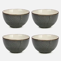 Green Ceramic Bowls, Set of 4 - Green