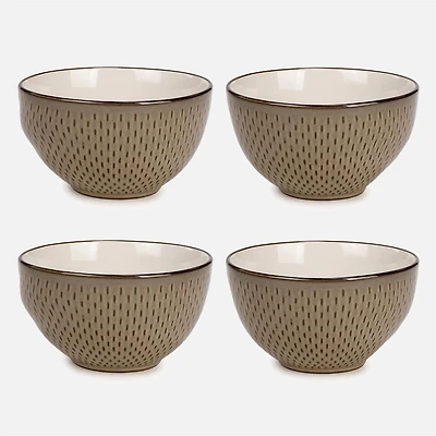 Ceramic Bowls, Set of 4 - Beige
