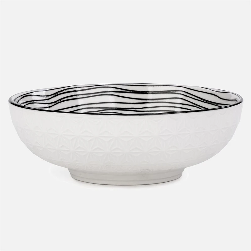 Large Bowl With Black Motif - 8 x 3"