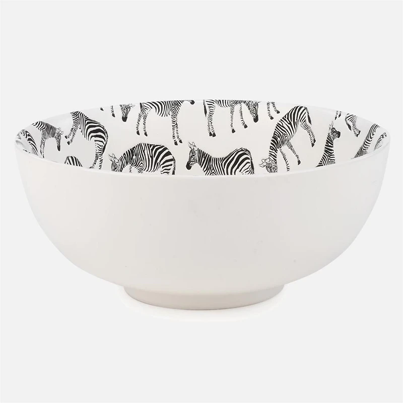 Large Bowl with zebra motif - 8 x 3.5"