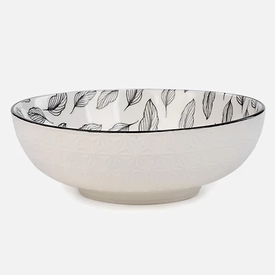 Large Black Foliage Bowl - 8 x 3"