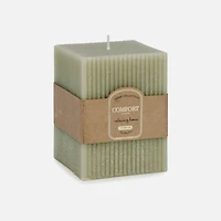 Square Ridged Candle 4" - Green