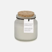 Glass Candle in Jar Jasmine/Violet - White
