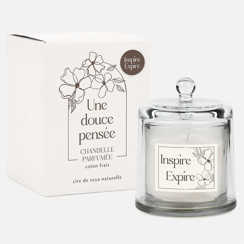 Bougie parfumée en forme de cloche « Inspire - expire »