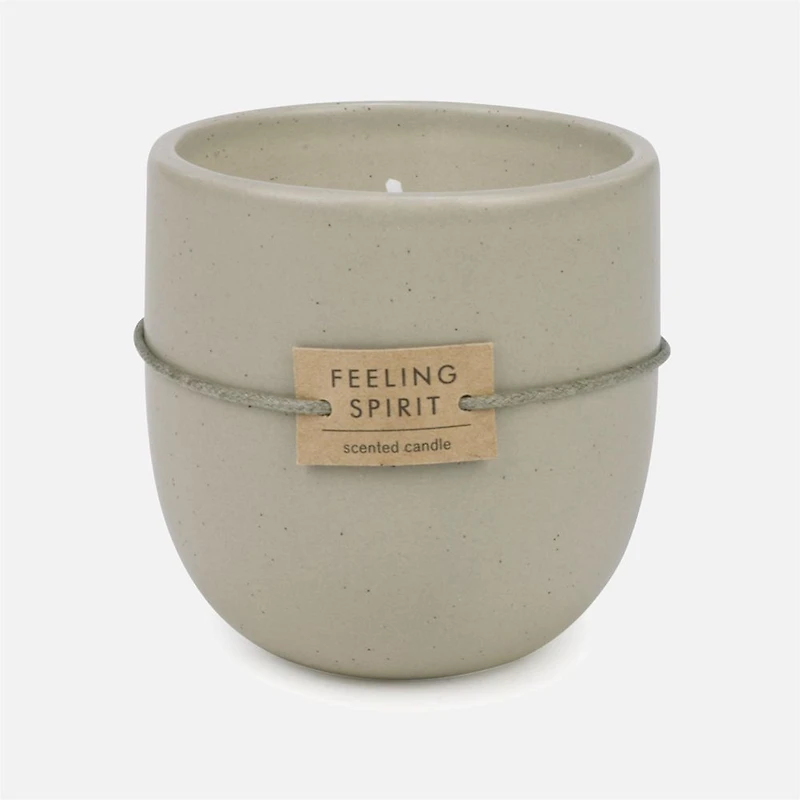 Scented Ceramic Candle, 3" - Beige