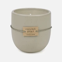 Scented Ceramic Candle, 3" - Beige
