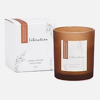 Bougie bois de santal et vanille, 3 x 3 po - Ambre