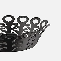 Alessi Vimini Panier noir en acier inoxydable