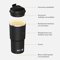Tasse de voyage noire « Pick Me Up » par asobu - 20 oz