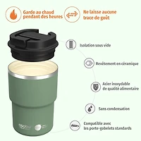 Tasse de voyage Coffee Express par ABOSU,  12 oz - vert
