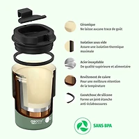 Tasse de voyage Coffee Express par ABOSU,  12 oz - vert