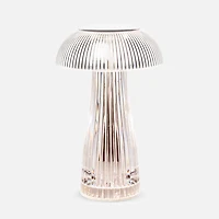 Ancy Rib Mushroom LED Table Lamp Clear