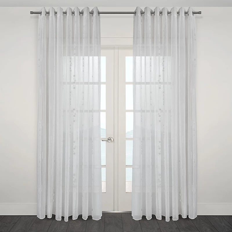Rideau transparent « Andria » à œillets jacquard