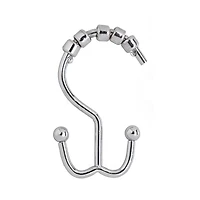 Annex double hooks for shower curtains - set of 12 Chrome