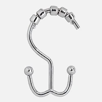 Annex double hooks for shower curtains - set of 12 Chrome