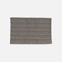 Short Stripe Accent Rug - Black and Ivory 