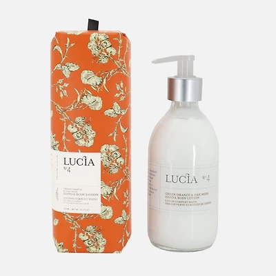 Lucia Hand and Body Lotion, Green Orange and Oak Moss