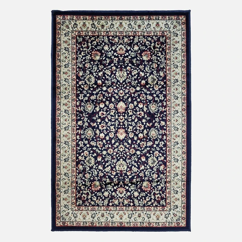 Powell Art Silk Rug - Navy