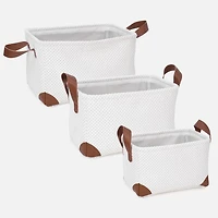 Ensemble de 3 paniers de rangement texturés
