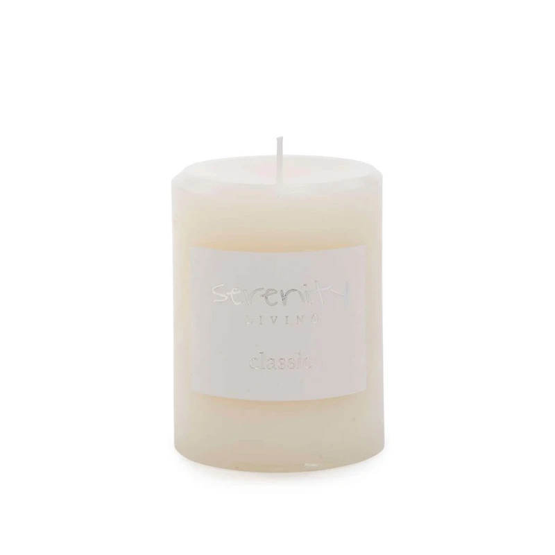 Bougie pilier de 4 po « Serenity » - Ivoire