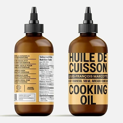 Huile de cuisson au tournesol et à l'avocat, flacon souple en plastique - 500 ml