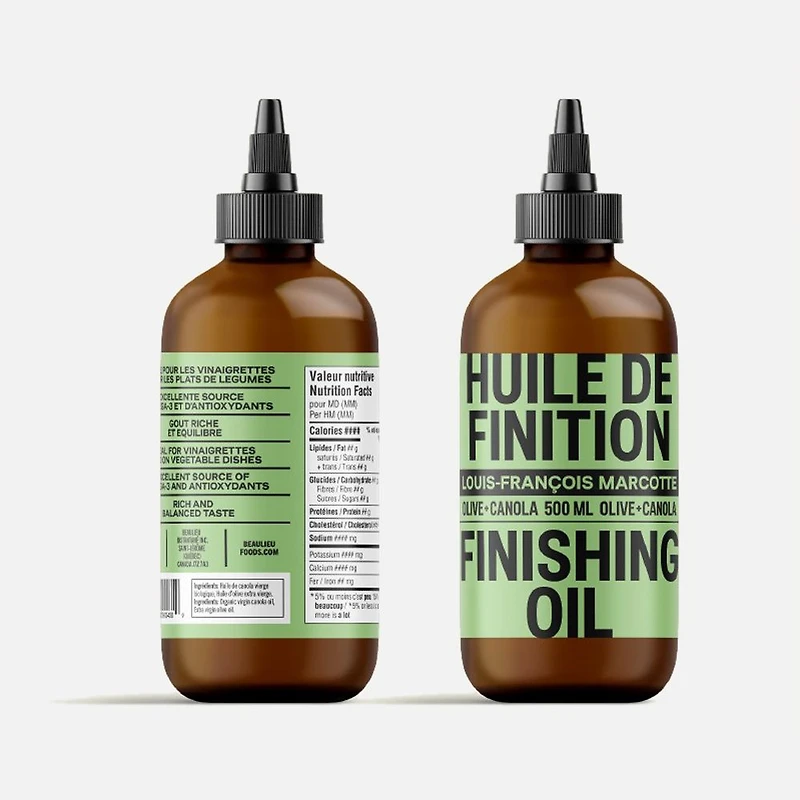 Finishing Oil Organic Canola and Extra Virgin Olive Oil Plastic Squeeze Bottle - 500 ml 